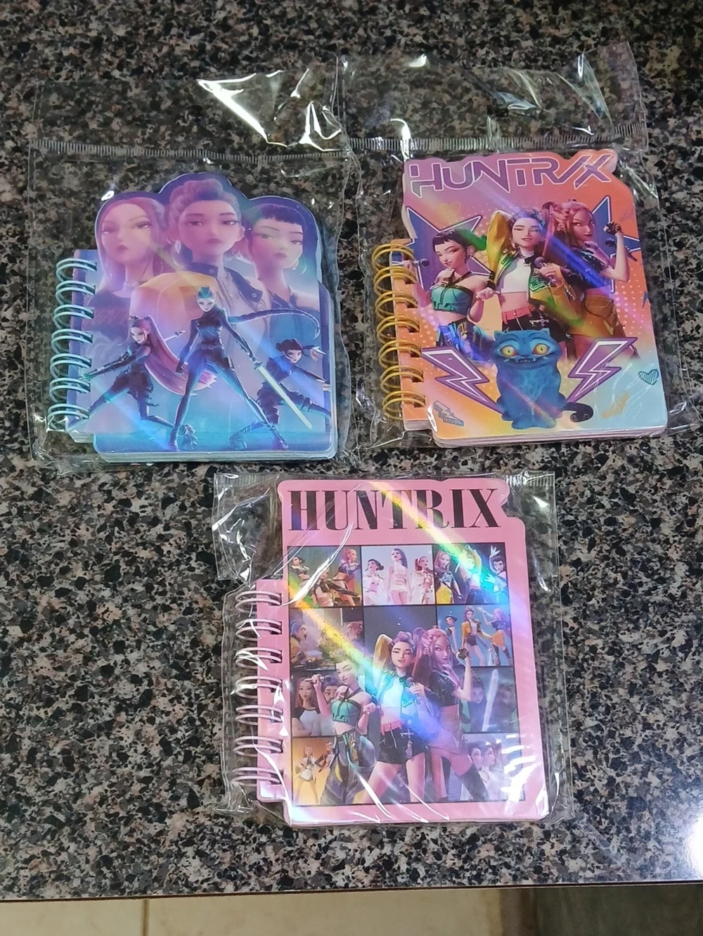 3 HUNTRIX Spiral Mini Notebooks - Pink, Purple, Blue (Set of 3) #kpopdemonhunter